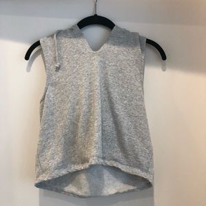 Crop top sleeveless hoodie